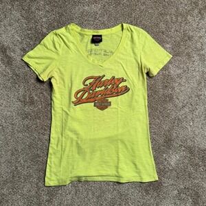 YELLOW HARLEY DAVIDSON BEADED TOP